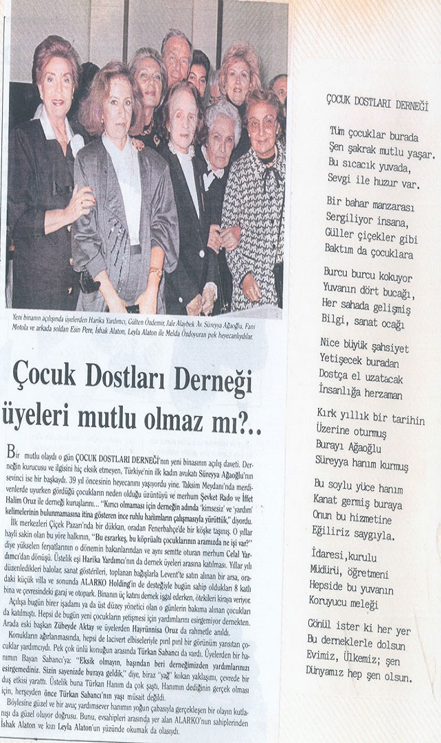 Çocuk Dostları Derneği 39. Kuruluş Yılı Kutlaması (1988)